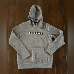 Burton Hoodie Sweatshirt Boys XL 14-16 Gray Graphic Pockets Long Sleeve